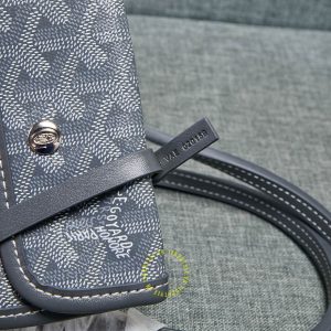 Túi xách nữ Goyard màu ghi xám logo trắng hàng hiệu xách tay - Ảnh 7