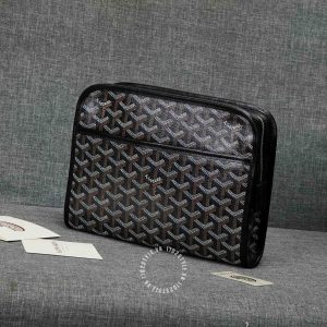 Cluth cầm tay Goyard unisex màu đen cao cấp hàng hiệu - Ảnh 2