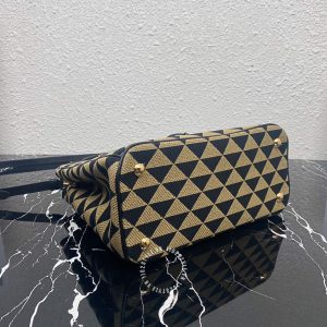 Túi xách Prada nữ phối màu logo kim loại cao cấp hàng hiệu - Ảnh 8