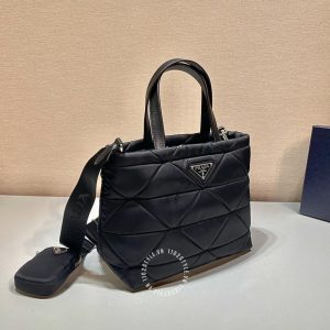 Túi xách hàng hiệu Prada nữ màu đen logo cao cấp - Ảnh 3