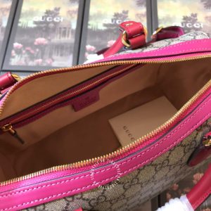 Túi du lịch Gucci nữ màu ghi dây đỏ phiên bản hàng hiệu - Hình ảnh 7
