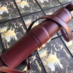 Túi xách Gucci nữ màu đỏ đô logo GG phiên bản hàng hiệu - Hình ảnh 7