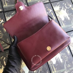 Túi xách Gucci nữ màu đỏ đô logo GG phiên bản hàng hiệu - Hình ảnh 5