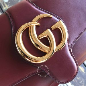 Túi xách Gucci nữ màu đỏ đô logo GG phiên bản hàng hiệu - Hình ảnh 4