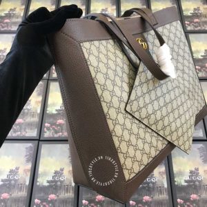 Túi xách Gucci nữ màu ghi họa tiết Monogram hàng hiệu giá tốt - Ảnh 5
