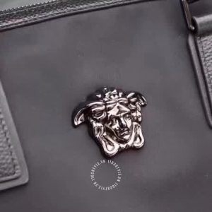 Cặp laptop Versace nam màu đen logo kim loại cao cấp - Ảnh 6