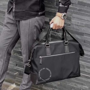 Cặp laptop Versace nam màu đen logo kim loại cao cấp - Ảnh 3
