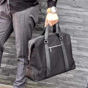 Túi xách nam hàng hiệu Prada màu đen quai da - Ảnh 4