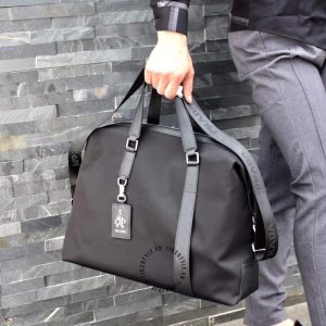Túi xách nam hàng hiệu Prada màu đen quai da - Ảnh 2