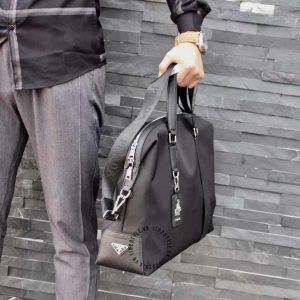 Túi xách nam hàng hiệu Prada màu đen quai da - Ảnh 5