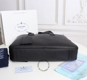 Cặp Prada Saffiano Tote nam hàng hiệu màu đen da thật - Ảnh 5