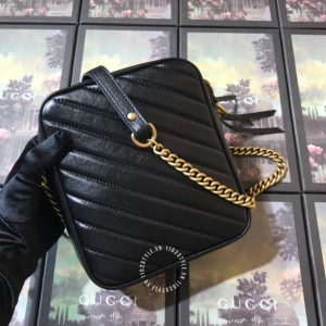 Túi đeo chéo nữ Gucci màu đen logo GG hàng hiệu cao cấp - Hình ảnh 3