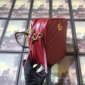 Túi đeo chéo hàng hiệu Gucci nữ da thật màu đỏ siêu cấp 1:1 - Ảnh 3