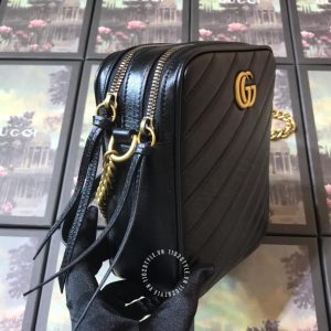 Túi đeo chéo nữ Gucci màu đen logo GG hàng hiệu cao cấp - Hình ảnh 4