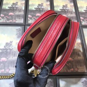 Túi đeo chéo hàng hiệu Gucci nữ da thật màu đỏ siêu cấp 1:1 - Ảnh 6