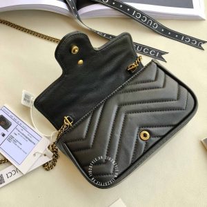 Túi xách đeo chéo Gucci nữ màu đen phiên bản hàng hiệu cao cấp - Ảnh 5