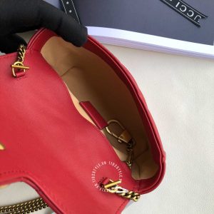 Túi xách đeo chéo Gucci nữ màu đỏ logo GG phiên bản cao cấp - Ảnh 8