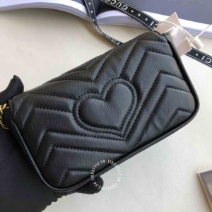 Túi xách đeo chéo Gucci nữ màu đen phiên bản hàng hiệu cao cấp - Ảnh 4