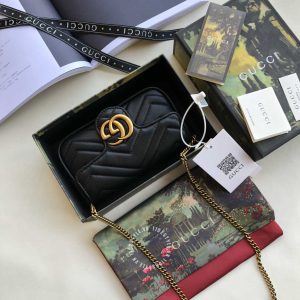 Túi xách đeo chéo Gucci nữ màu đen phiên bản hàng hiệu cao cấp - Ảnh 3