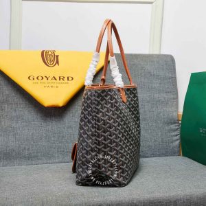 Túi xách nữ Goyard màu đen viền nâu hàng hiệu Luxury - Ảnh 3