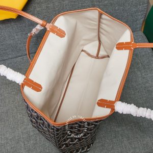 Túi xách nữ Goyard màu đen viền nâu hàng hiệu Luxury - Ảnh 5