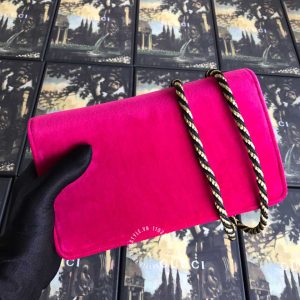 Túi đeo chéo Gucci nữ da lộn màu hồng phiên bản hàng hiệu - Hình ảnh 4