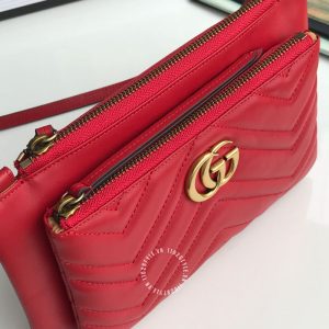 Túi đeo chéo Gucci nữ logo GG màu đỏ hàng hiệu replica 1:1 - Hình ảnh 5