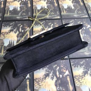 Túi đeo chéo Gucci nữ màu đen logo đính đá hàng hiệu cao cấp - Hình ảnh 7