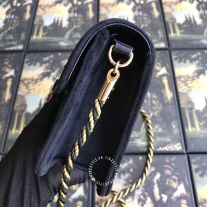 Túi đeo chéo Gucci nữ màu đen logo đính đá hàng hiệu cao cấp - Hình ảnh 8
