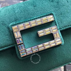 Túi đeo chéo Gucci nữ màu xanh lá khuy nạm đá hàng hiệu giá tốt - Hình ảnh 5