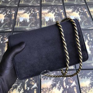 Túi đeo chéo Gucci nữ màu đen logo đính đá hàng hiệu cao cấp - Hình ảnh 4