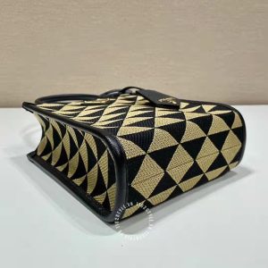Túi xách Prada nữ màu đen họa tiết cao cấp hàng hiệu - Ảnh 6