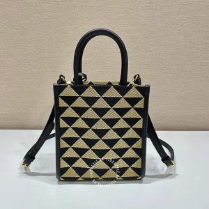 Túi xách Prada nữ màu đen họa tiết cao cấp hàng hiệu - Ảnh 8
