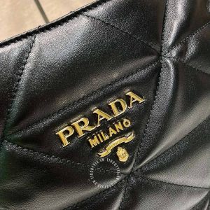 Túi xách Prada nữ màu đen da bóng logo cao cấp hàng hiệu - Ảnh 6
