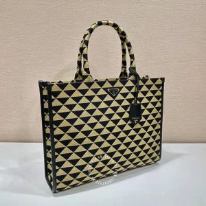 Túi xách Prada nữ phối màu logo nổi rep 1:1 chính hãng - Ảnh 2