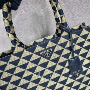 Túi xách Prada nữ phối màu logo nổi rep 1:1 chính hãng - Ảnh 4