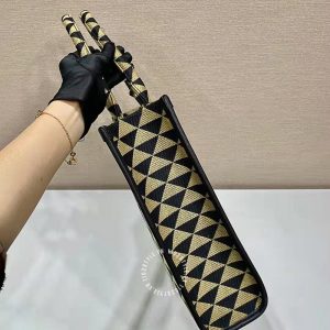 Túi xách Prada nữ phối màu logo nổi rep 1:1 chính hãng - Ảnh 8
