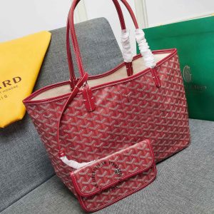 Túi xách Goyard màu đỏ đô hoạ tiết monogram siêu cấp loại 1:1 - Ảnh 5