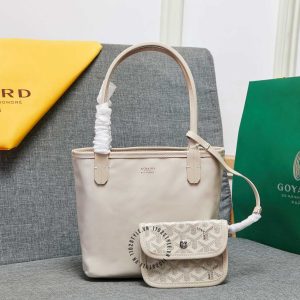 Túi xách Goyard màu be phối hoạ tiết monogram super fake loại 1 - Ảnh 2