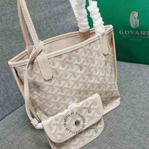 Túi xách Goyard màu be phối hoạ tiết monogram super fake loại 1 - Ảnh 3