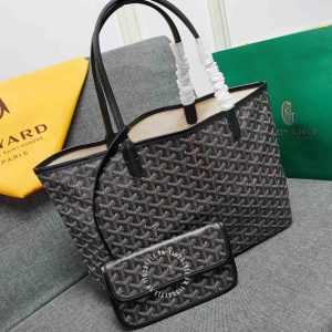 Túi xách nữ Goyard màu đen da thật super fake 1:1 - Ảnh 2