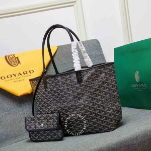 Túi xách nữ Goyard màu đen da thật super fake 1:1 - Ảnh 3
