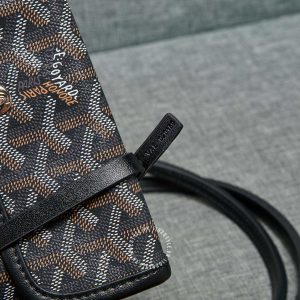 Túi xách nữ Goyard màu đen da thật super fake 1:1 - Ảnh 6