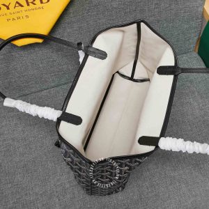 Túi xách nữ Goyard màu đen da thật super fake 1:1 - Ảnh 7
