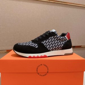 Giày thể thao hàng hiệu Hermes màu đen da xịn phiên bản cao cấp - Hình ảnh 4