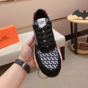 Giày thể thao hàng hiệu Hermes màu đen da xịn phiên bản cao cấp - Hình ảnh 2