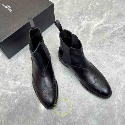Giày chelsea boot ysl nam cổ chun