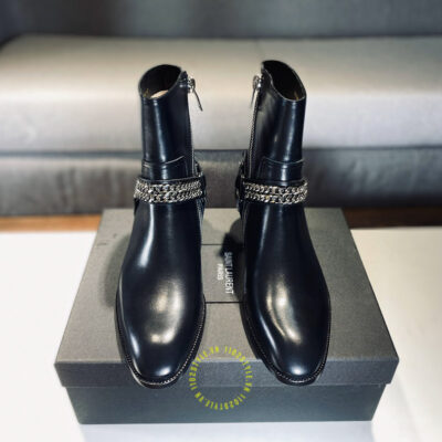 Giày chelsea boot ysl nam cổ khóa