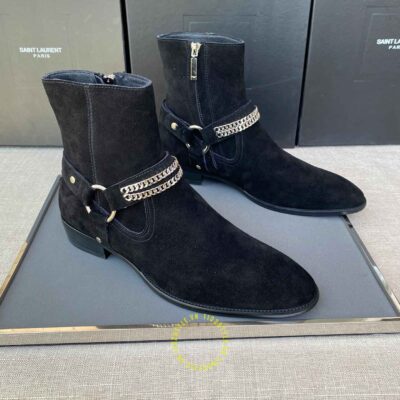 Giày chelsea boot ysl nam cổ khóa