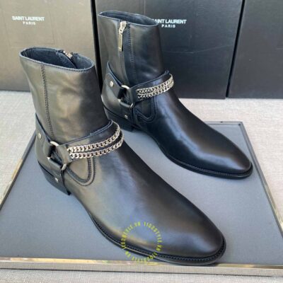 Giày chelsea boot ysl nam cổ khóa